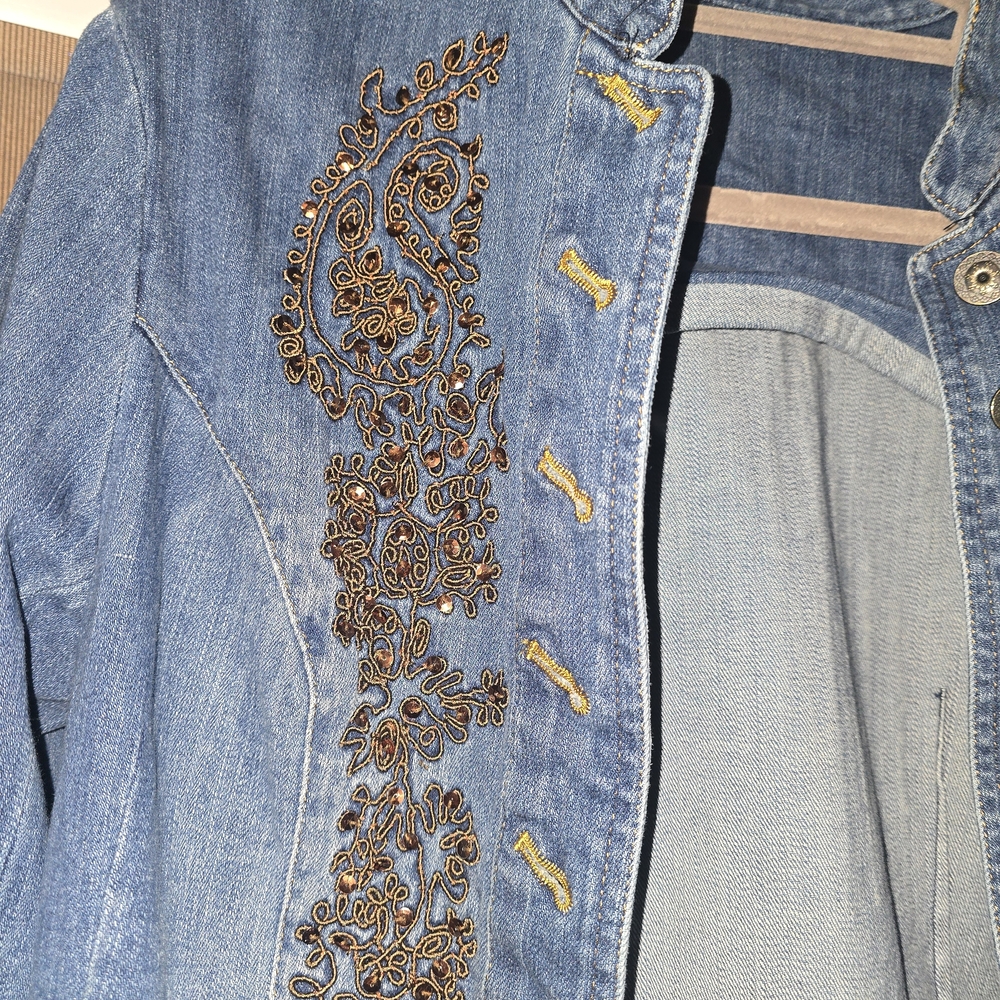 Embroidered Denim Jacket - Picture 2 of 3
